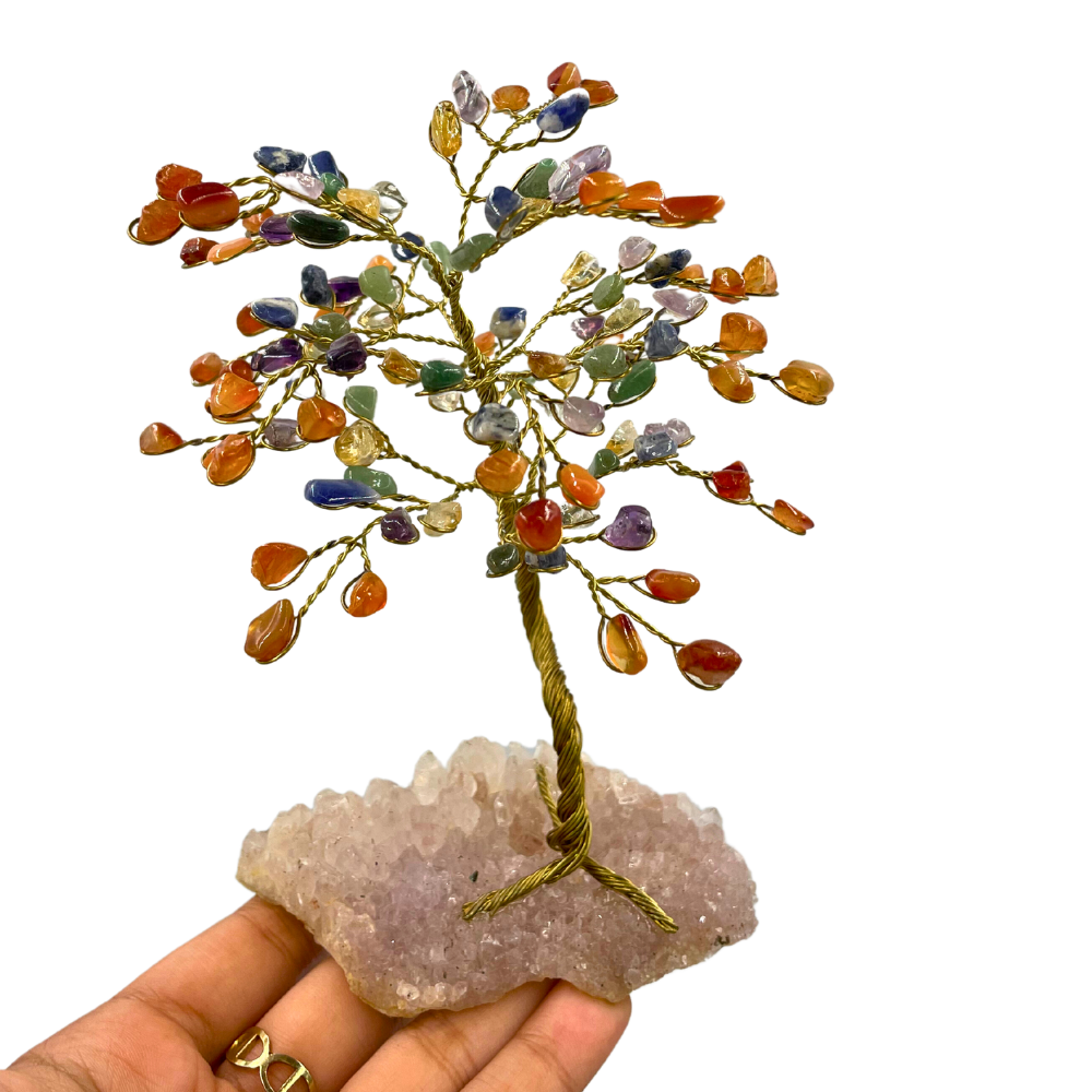 Árvore de Cristal 12P - Mista - Citrino / Sodalita / Ametista / Quartzo Verde
