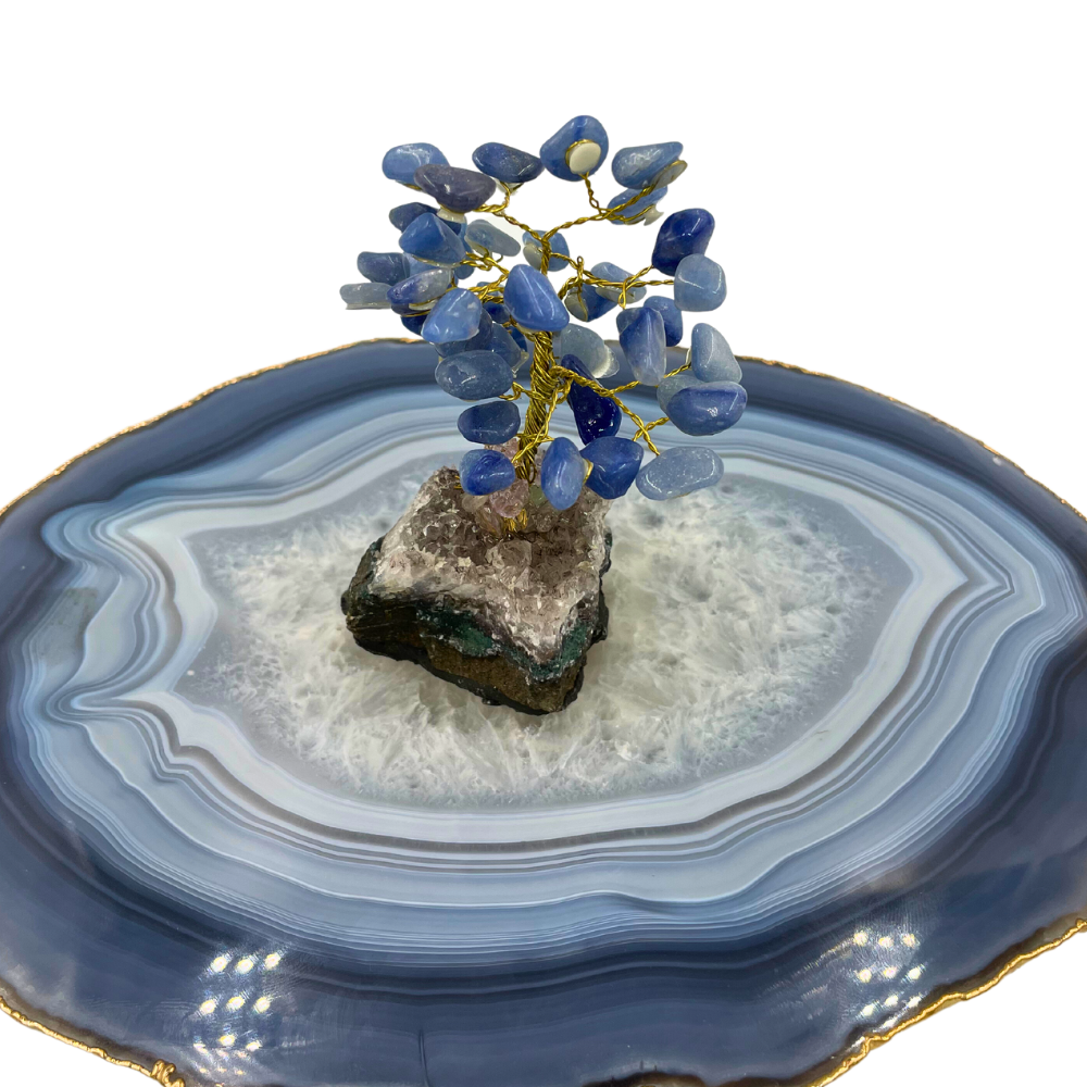 Árvore de Cristal 2 Base Quartzo Azul