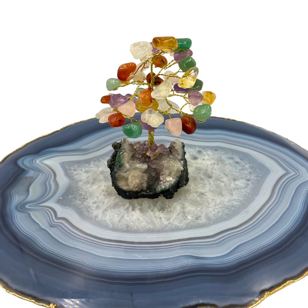 Árvore de Cristal 2 - Mista Base - Cristal / Citrino / Ametista / Cornalina / Quartzo Verde