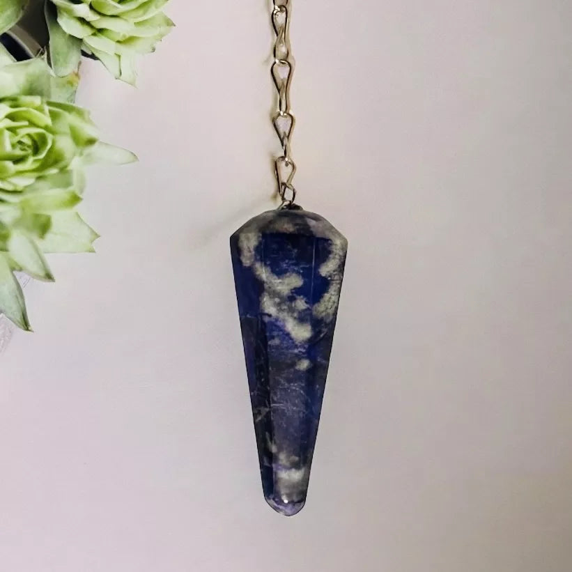 Pêndulo Facetado Lápis Lazúli Radiestesia E Reiki