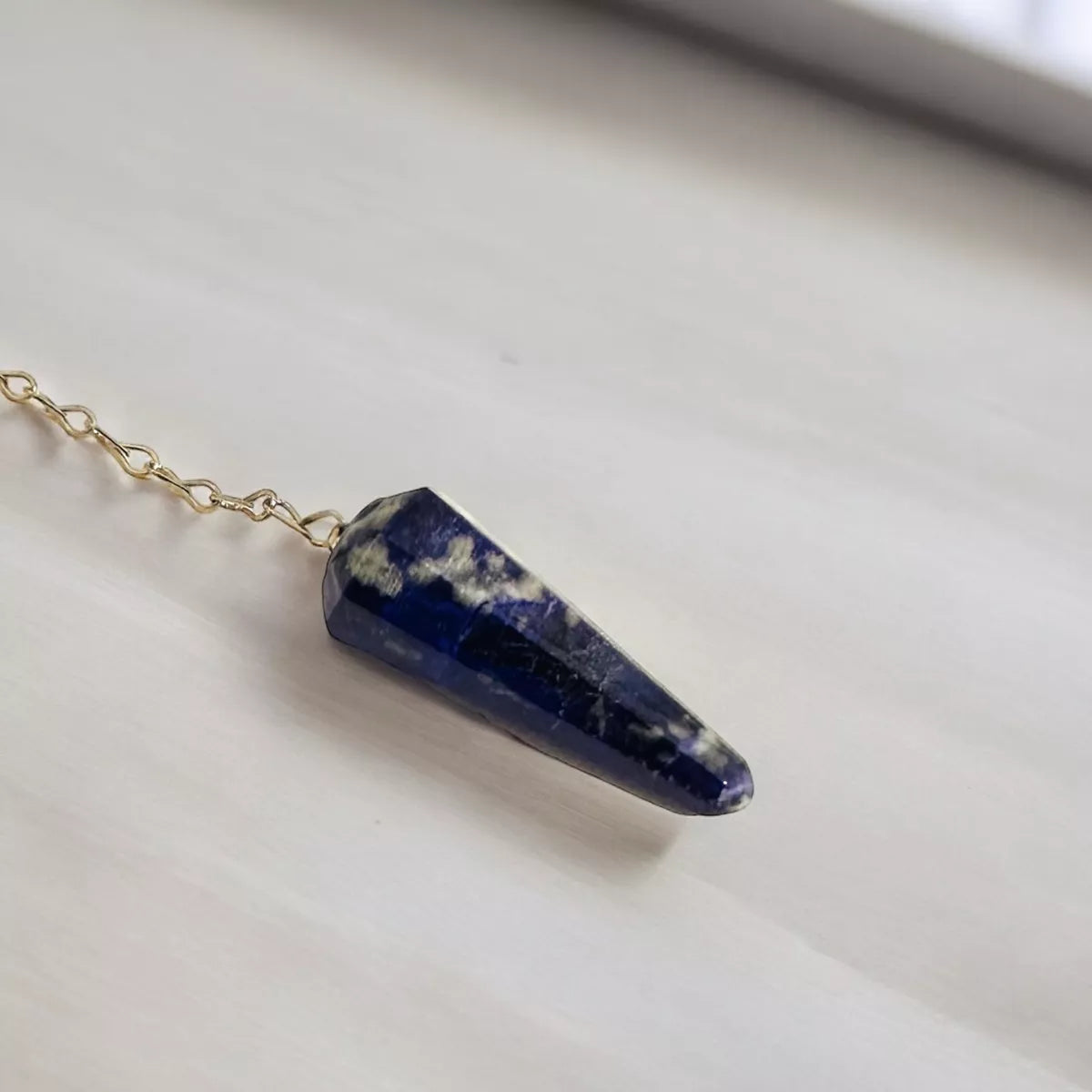 Pêndulo Facetado Lápis Lazúli Radiestesia E Reiki