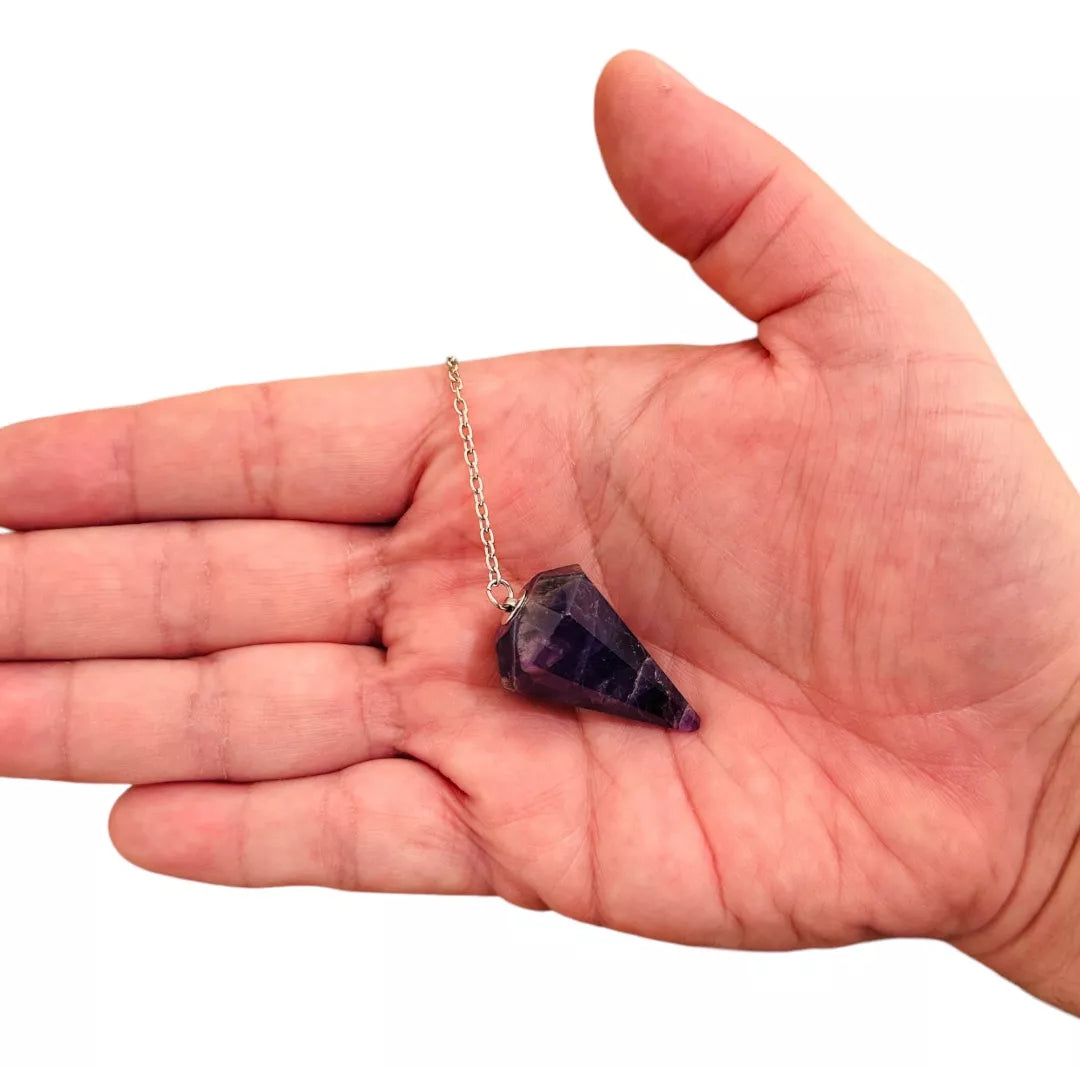 Pêndulo Facetado Ametista Qualidade Extra Radiestesia Reiki