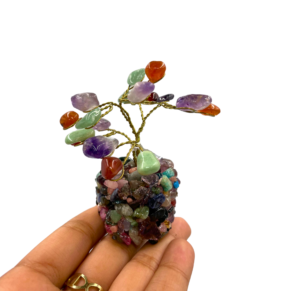 Árvore de Cristal 1- Mista - Cornalina / Quartzo Verde / Ametista