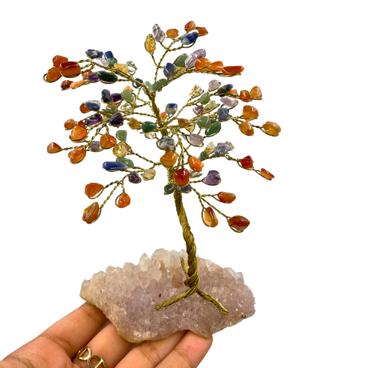 Árvore de Cristal 12P - Mista - Citrino / Sodalita / Ametista / Quartzo Verde
