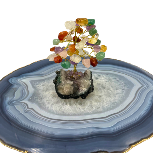 Árvore de Cristal 2 - Mista Base - Cristal / Citrino / Ametista / Cornalina / Quartzo Verde