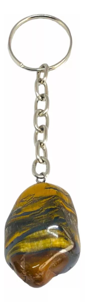 Chaveiro Natural De Pedra Olho De Tigre