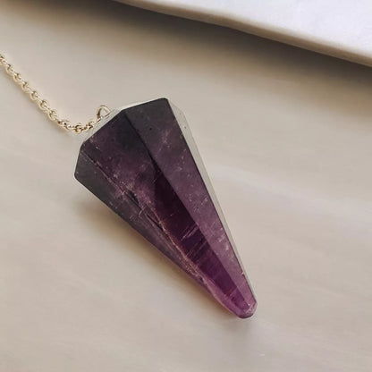 Pêndulo Facetado Ametista Qualidade Extra Radiestesia Reiki